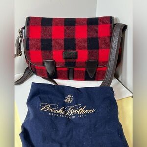 Brooks Brothers x Woolrich Made in USA Tartan Plaid Wool Messenger Bag Flagship